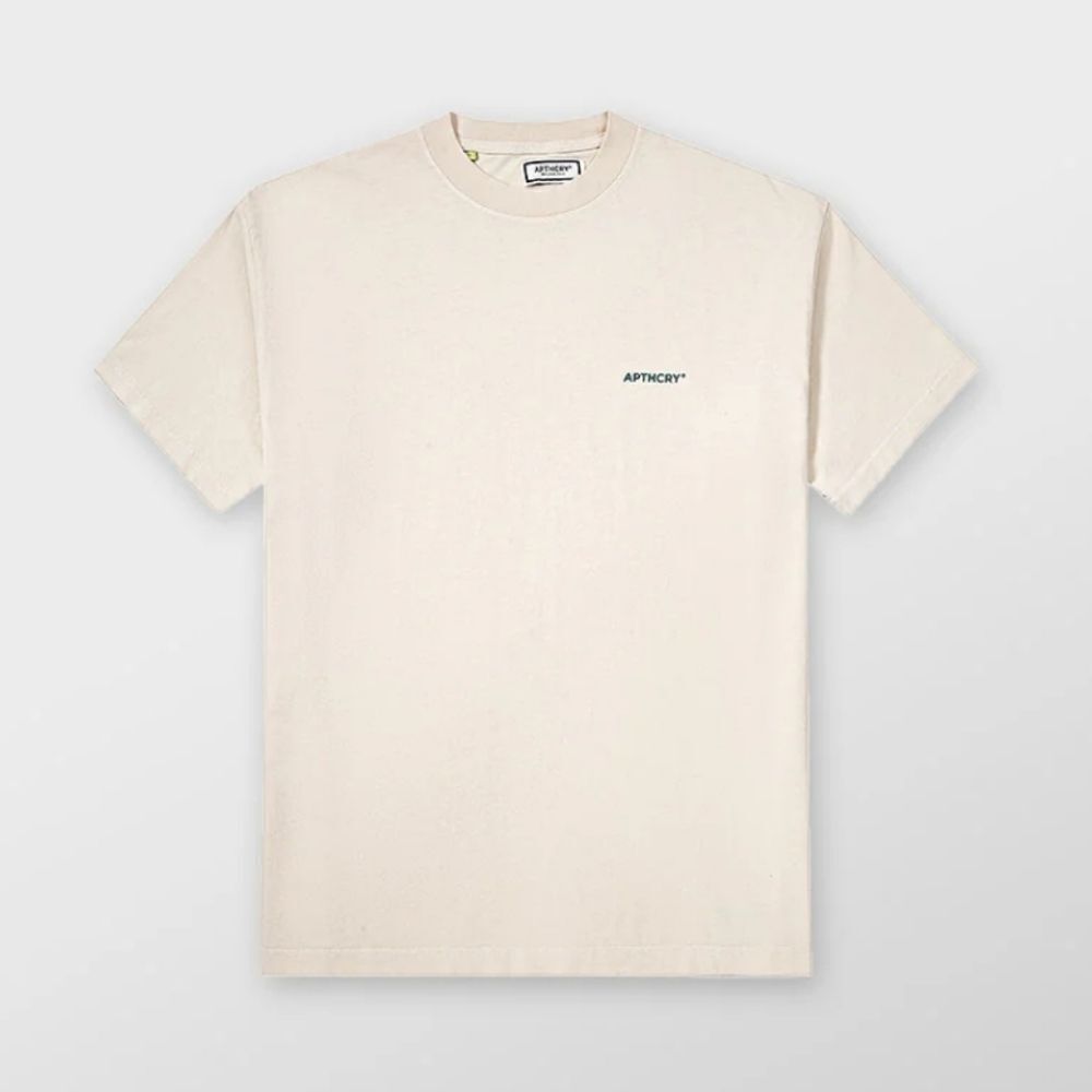 864 New APTHCRY Vintage White Micro Logo T-Shirt Sz Small